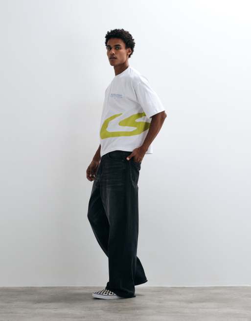Posede bukser i vasket sort fra ASOS DESIGN, 4 af 5