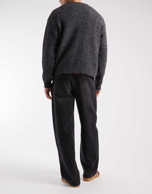 Posede bukser i vasket sort fra ASOS DESIGN, 2 af 5