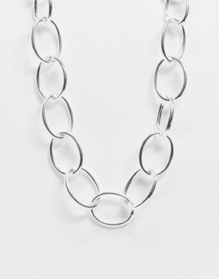 фото Посеребренное массивное ожерелье-цепочка pilgrim-серебристый