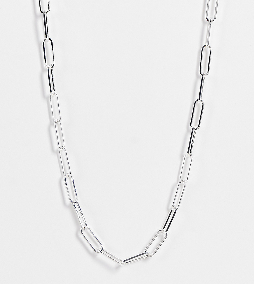  Посеребренное ожерелье с открытой цепочкой ASOS DESIGN-Серебряный
