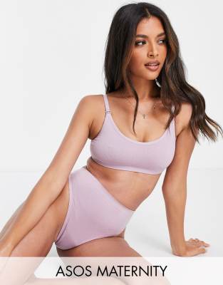 Нижнее белье и пижамы Послеродовые бесшовные трусы фиолетового цвета ASOS DESIGN Maternity Mariah-Коричневый цвет