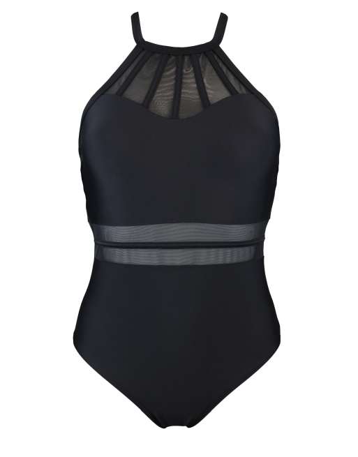 Pour Moi Beach Bound High Neck Swimsuit in Black, 7 of 7