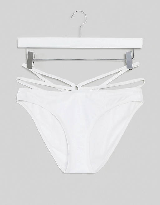 Pour Moi – Biały dół od bikini z ozdobnymi paskami