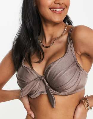 Pour Moi Coppe Grandi - Azure - Top bikini con ferretto, colore bronzo