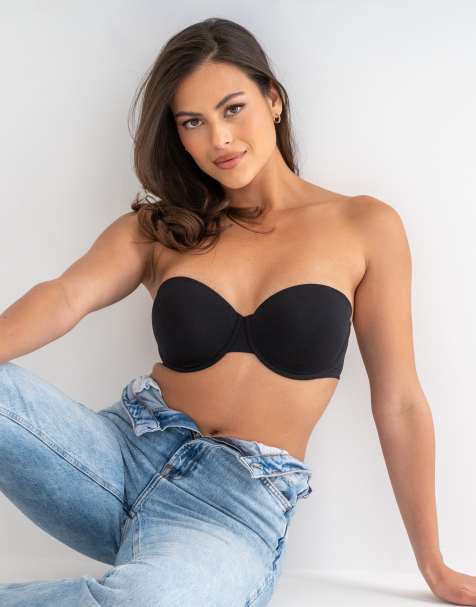 Pour Moi Definitions Push Up Strapless Bra in Black - view 1