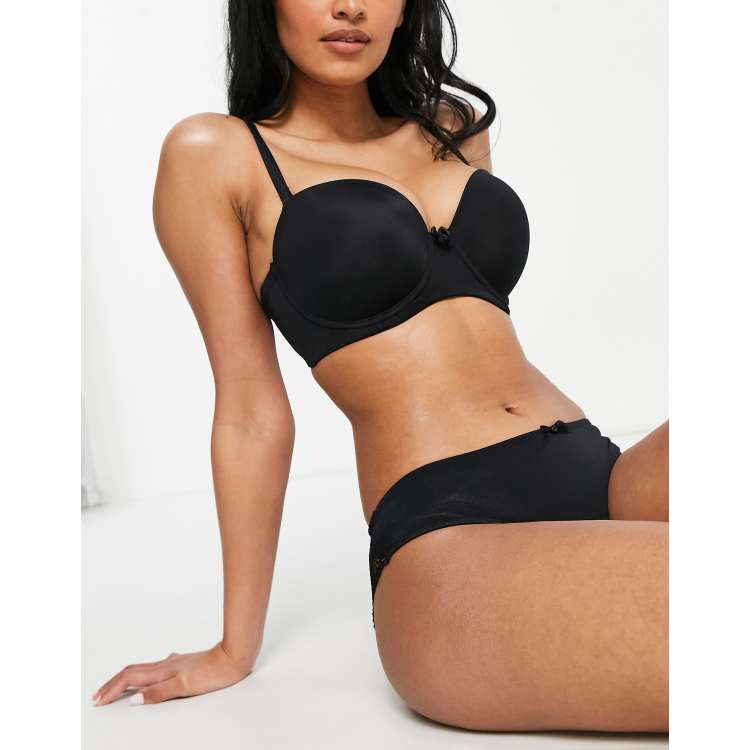 Buy Pour Moi Black Definitions Push Up Multiway Strapless Bra from