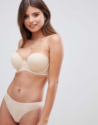 Pour Moi Definitions strapless bra in oatmeal - ASOS Price Checker