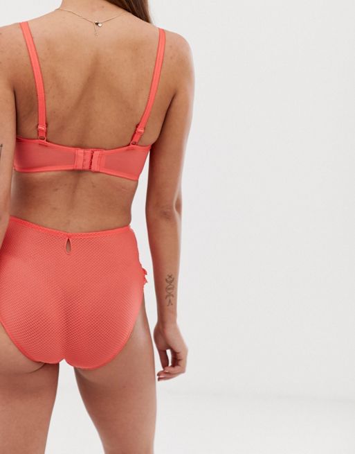 Pour Moi Ditto high waisted underwear in coral