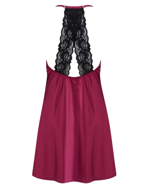 Pour Moi Dusk Satin Lace Chemise in Berry, 6 of 6