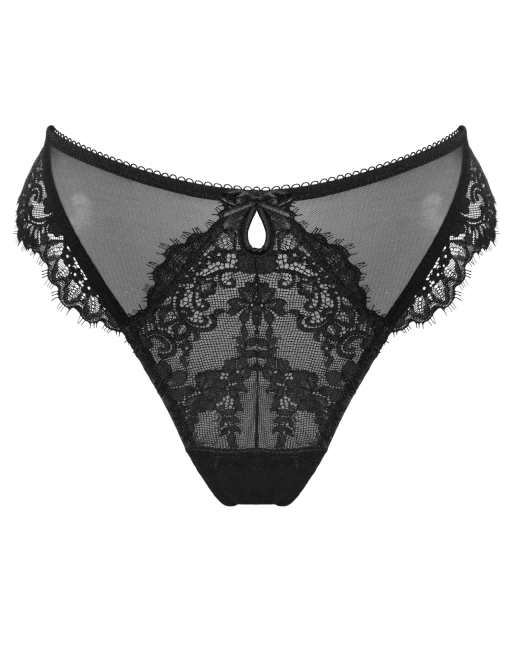 Pour Moi Etoile Lace Thong in Black, 6 of 7