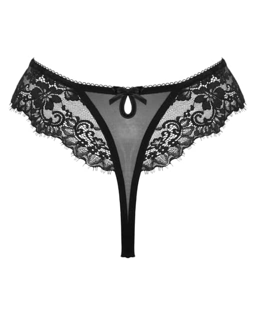 Pour Moi Etoile Lace Thong in Black, 7 of 7