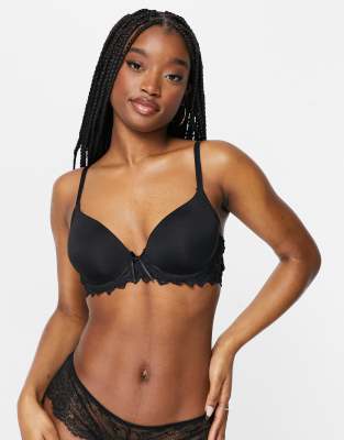 Pour Moi Pour Moi fiore t shirt bra in black