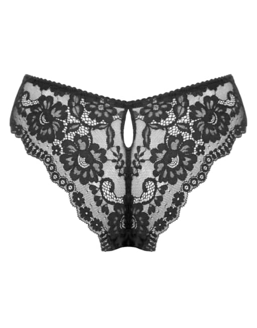 Pour Moi Fleur Cheeky V in Shaped Brief in Black, 4 of 4