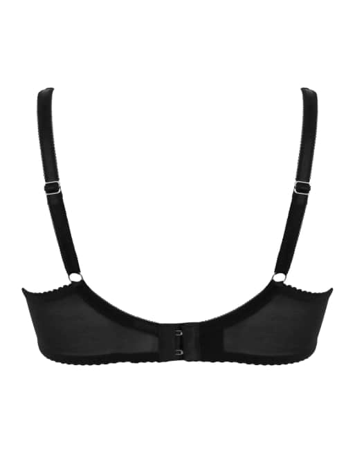 Pour Moi Fleur Lightly Padded High Apex Underwired Bra in Black, 7 of 7