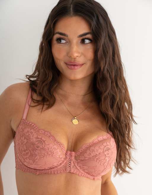Pour Moi Fleur Non Padded Underwired Balconette Lingerie Set in Rose Pink, 2 of 3