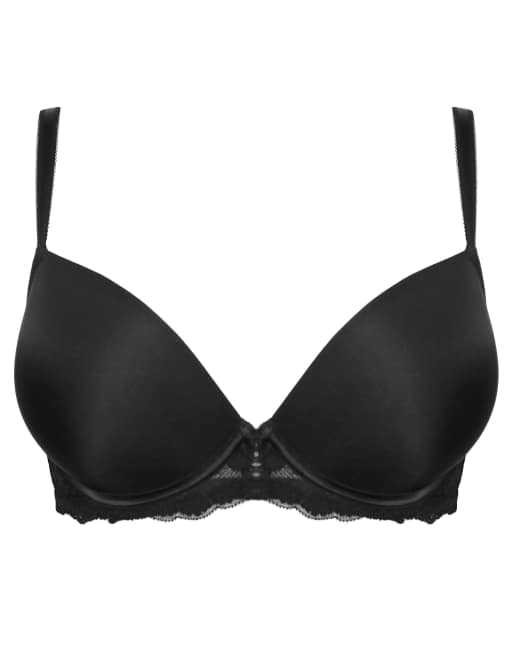 Pour Moi Fleur Padded Push Up Plunge Tshirt Bra in Black, 6 of 7