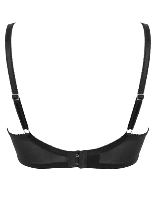 Pour Moi Fleur Padded Push Up Plunge Tshirt Bra in Black, 7 of 7