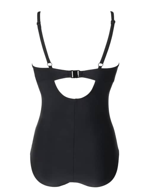 Pour Moi Free Spirit Padded Underwired Front Tummy Control Swimsuit in Black, 7 of 7