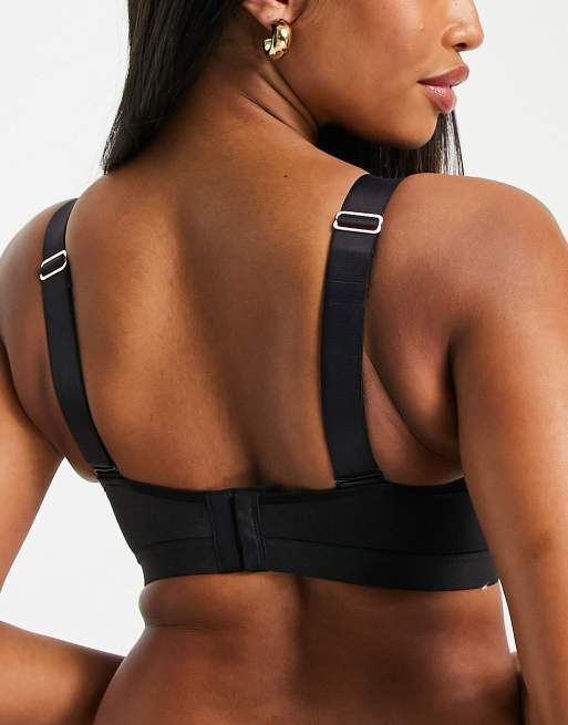 Pour Moi Fuller Bust Aspire underwired lightly padded sports bra in black , 2 of 4