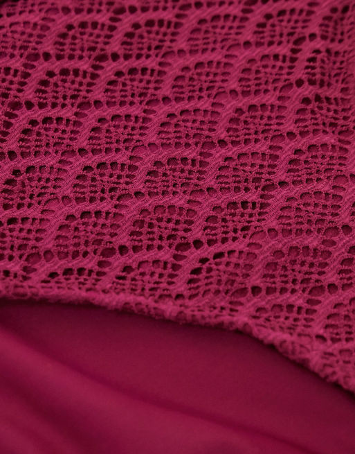 Pour Moi fuller bust Castaway bikini bottom in berry, 4 of 4