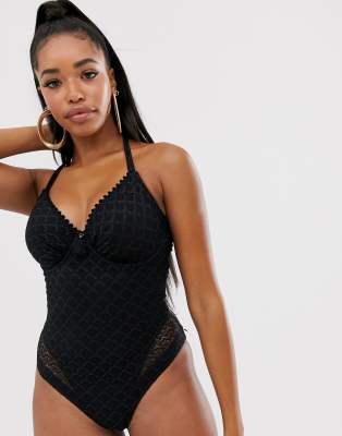 black underwired swimsuit