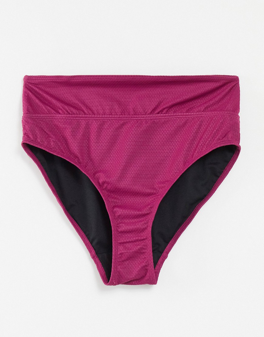 Pour Moi Fuller Bust Charnos Desert Island fold over bikini bottom in plum-Purple