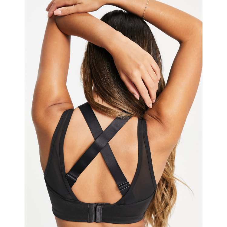 Pour Moi Fuller Bust Energy zip front sports bra in black