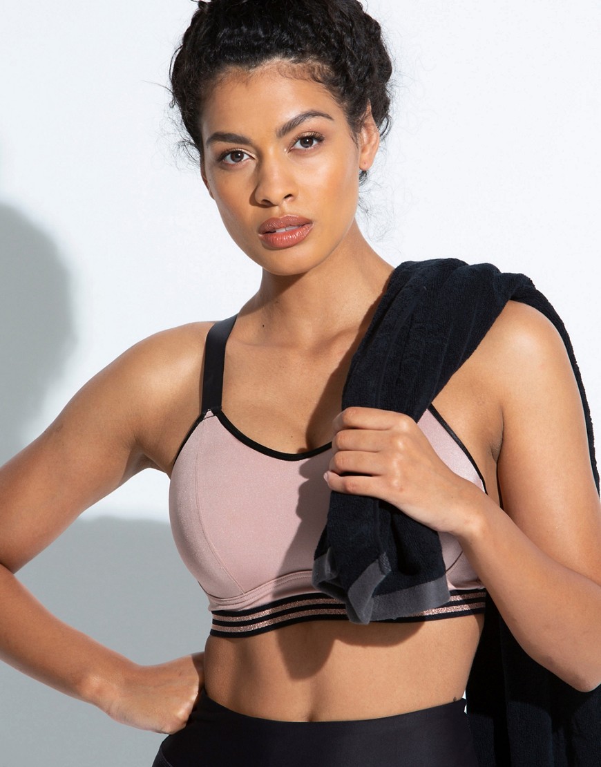 Pour Moi Sports Energy Underwired Pink Multi Padded Convertible Sports Bra 