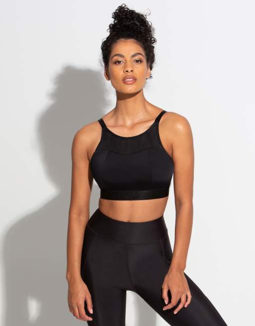 Pour Moi - Fuller Bust - Energy - Sports-BH uden bøjle i sort med høj hals og foring, 3 af 4