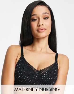 Pour Moi Pour Moi Fuller Bust Love to Lounge nursing bra in black dot