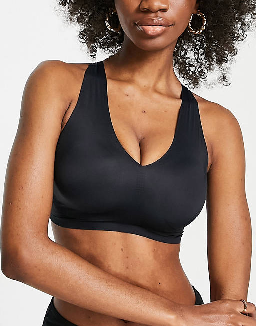Pour Moi Fuller Bust Off Duty non wired seamless bra in black