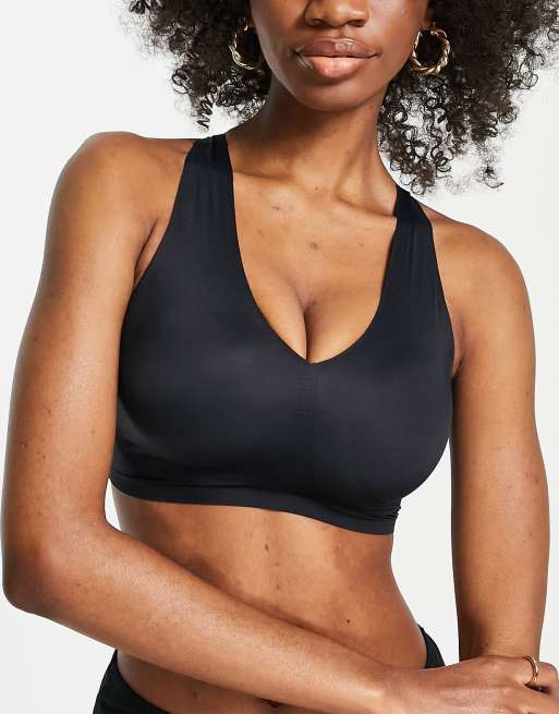 Pour Moi Fuller Bust Off Duty non-wired seamless bra in black