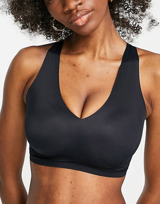 Pour Moi Fuller Bust Off Duty non-wired seamless bra in black