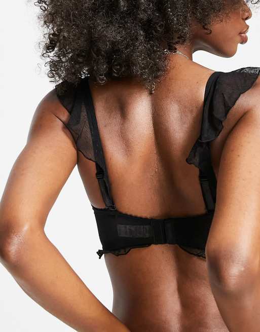 Pour Moi Fuller Bust Summer Vibe sheer bandeau with removeable straps in black, 2 of 4