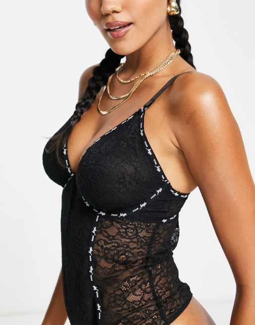 Curvy Kate Scantilly Icon Strapless Plunge Bodysuit Black