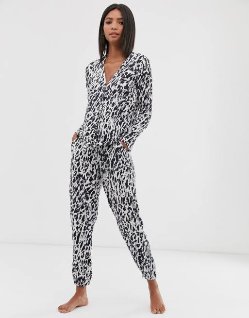 Pour Moi Idlewild Pyjama Set In Black And White Asos