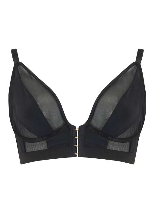 Pour Moi india Front Fastening Underwired Bralette in Black, 6 of 6