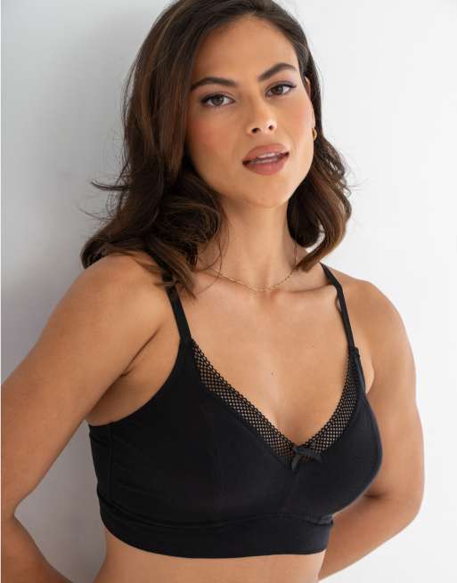 Pour Moi Love To Lounge Cotton Non Wired Bra in Black, 4 of 7