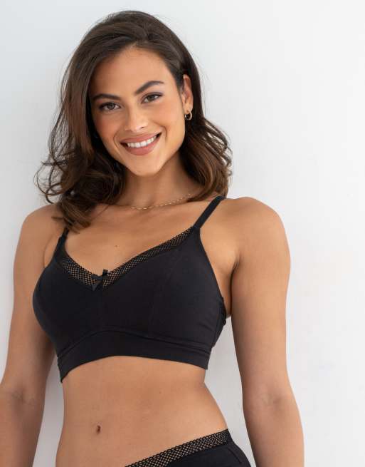Pour Moi Love To Lounge Cotton Non Wired Bra in Black, 5 of 7