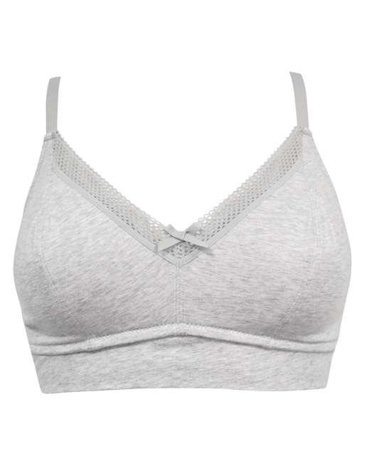 Pour Moi Love To Lounge Cotton Non Wired Bra in Grey Marl, 6 of 7