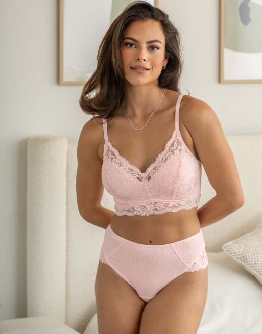 Pour Moi Love To Lounge Lace Lingerie Set in Soft Pink, 3 of 3