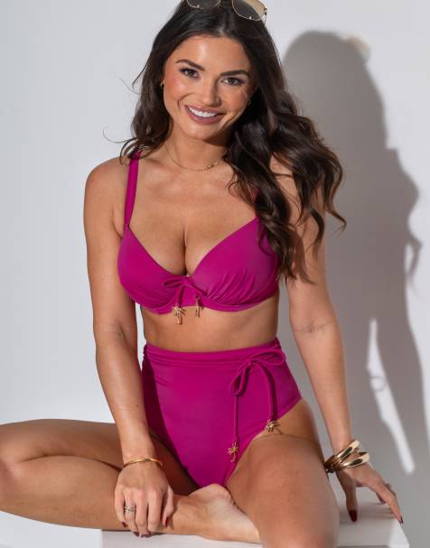 Pour Moi Madrid Plunge Bikini in Pink - view 1