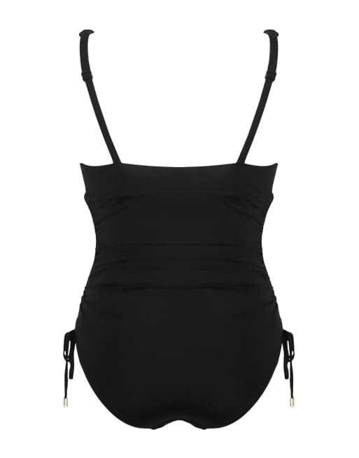 Pour Moi Maternity Ruched Adjustable Side Swimsuit in Black, 4 of 6
