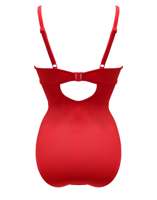 Pour Moi Ocean Breeze Padded Underwired Swimsuit in Red, 7 of 7