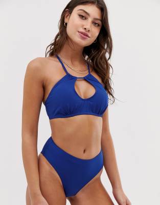 Pour Moi pool party ring neck underwired bikini top-Blue