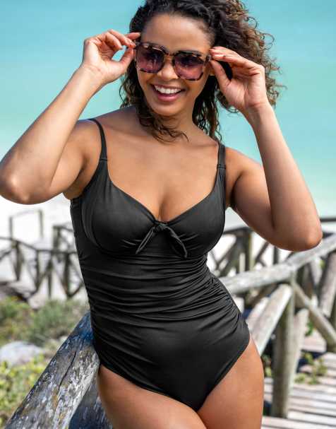 Pour Moi Pour moi st kitts underwired non-padded swimsuit in black - view 1