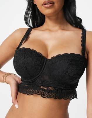 New Look longline push up bra in black animal print