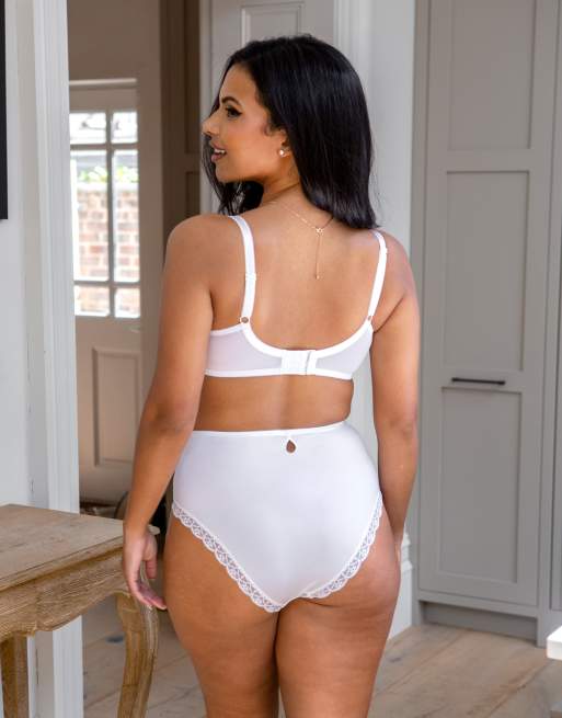 Pour Moi Rebel underwired side support bra d-j in white, 4 of 7