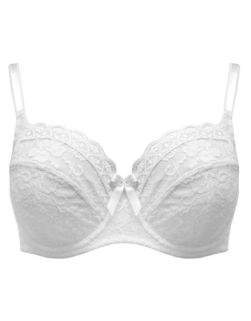 Pour Moi Rebel underwired side support bra d-j in white, 6 of 7