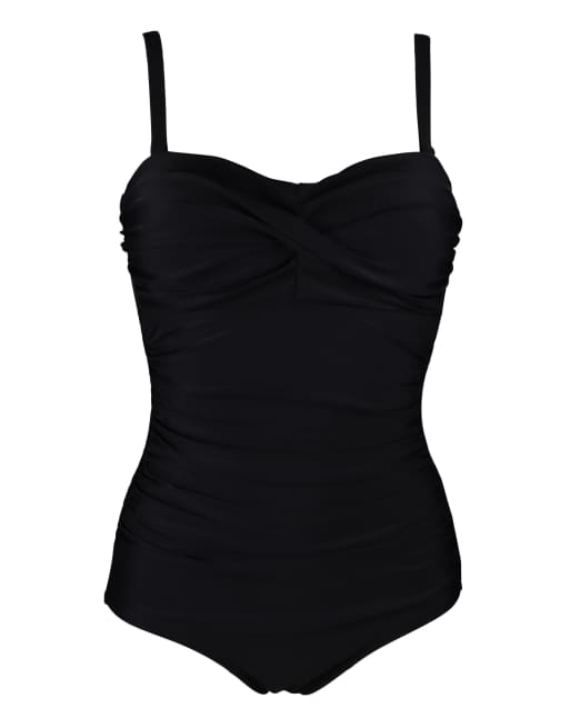 Pour Moi Santa Monica Strapless Tummy Control Swimsuit in Black, 5 of 6